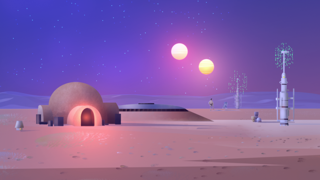 landscape illustration - waiting